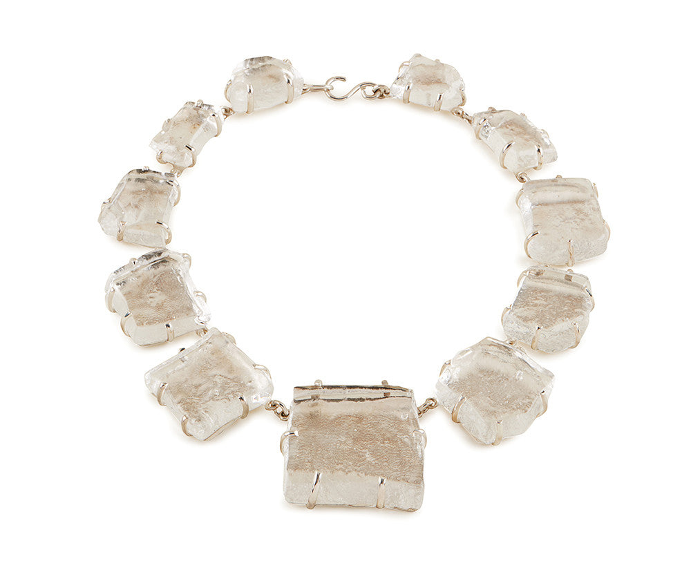 Clear Glass Chunk Necklace