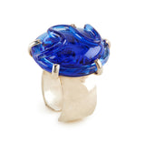 Glass Cocktail Ring, set in Silver and in vermeil