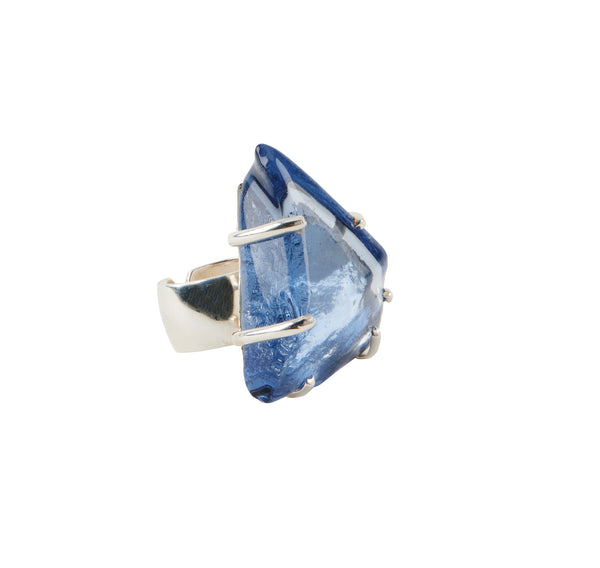 Sapphire Glass Chunk Ring