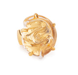 Glass Cocktail Ring, Set in Silver or Vermeil