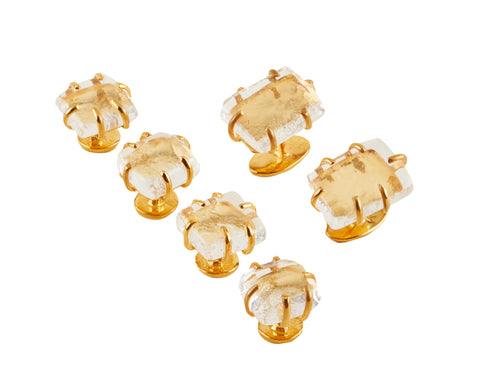 Something Shiny for his stocking!   Clear Cufflinks and Studs, set in Vermeil