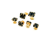 Black Glass Cufflinks and Studs