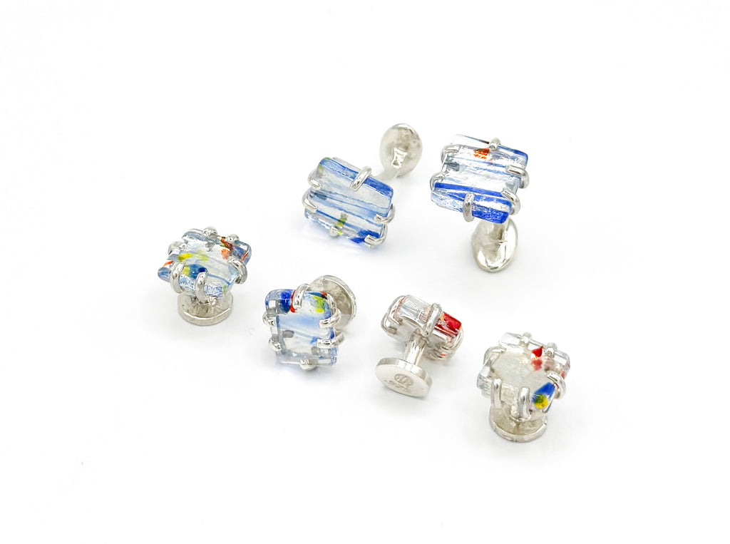 Glass Cufflinks and Studs