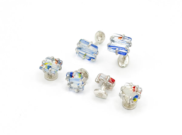 Glass Cufflinks and Studs