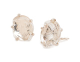 Glass Earrings, Round Shape,  Set in Silver and in Vermeil