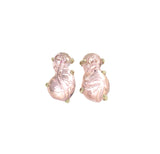 "S" Shape Glass Earrings, Set in Silver or Vermeil