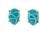 Glass Oval Earrings, set in Silver or Vermeil