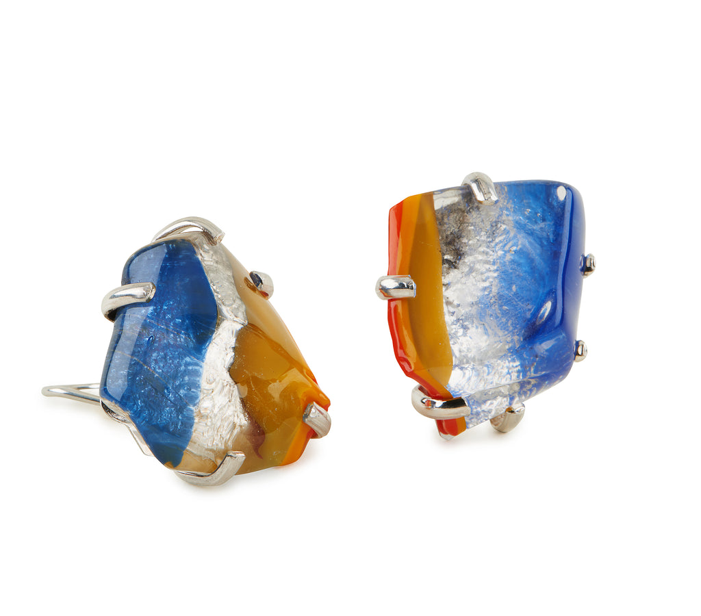 Red, Yellow and Orange Glass Earrings
