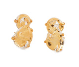 "S" Shape Glass Earrings, Set in Silver or Vermeil