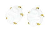 Round Glass Earrings, Set in Silver or Vermeil