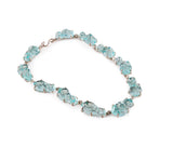 "S" Shape All Glass Necklace, Set in Silver or Vermeil