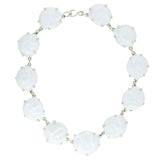 "S" Shape All Glass Necklace, Set in Silver or Vermeil