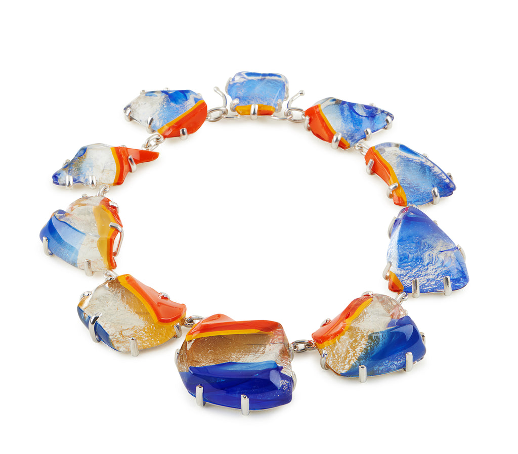 Red, Yellow and Orange Glass Necklace