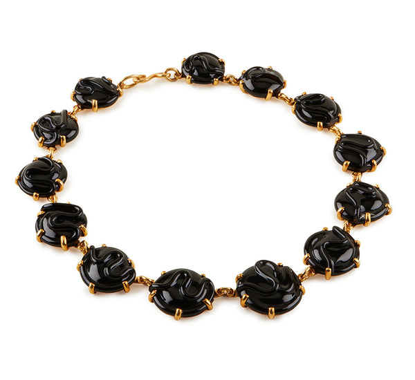 Round All Glass Necklace, Set in Silver or Vermeil