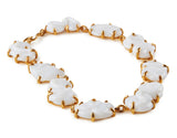 "S" Shape All Glass Necklace, Set in Silver or Vermeil