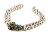 Glass Centerpiece with Double Strand Glass Pearls