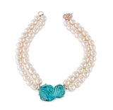 Glass Centerpiece with Double Strand Glass Pearls