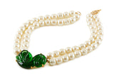 Glass Centerpiece, with Double Strand Glass Pearls, set in Silver or Vermeil.