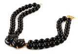 Glass Centerpiece, with Double Strand Beads