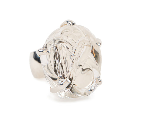 View Glass Cocktail Ring, set in Silver and in vermeil