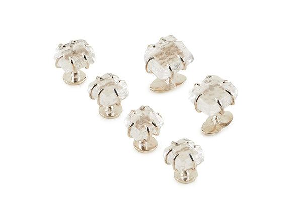 Clear Glass Cufflinks and Studs