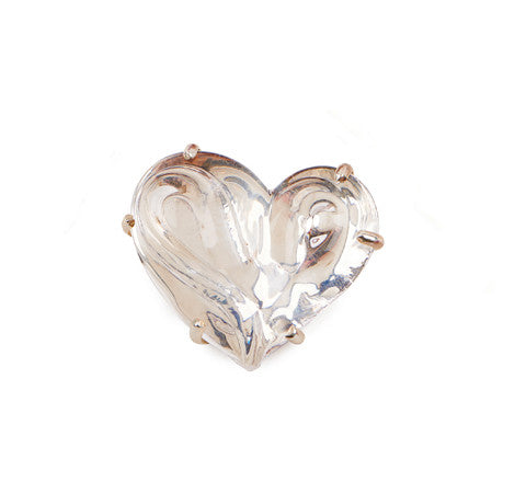 Heart Brooch set in Silver